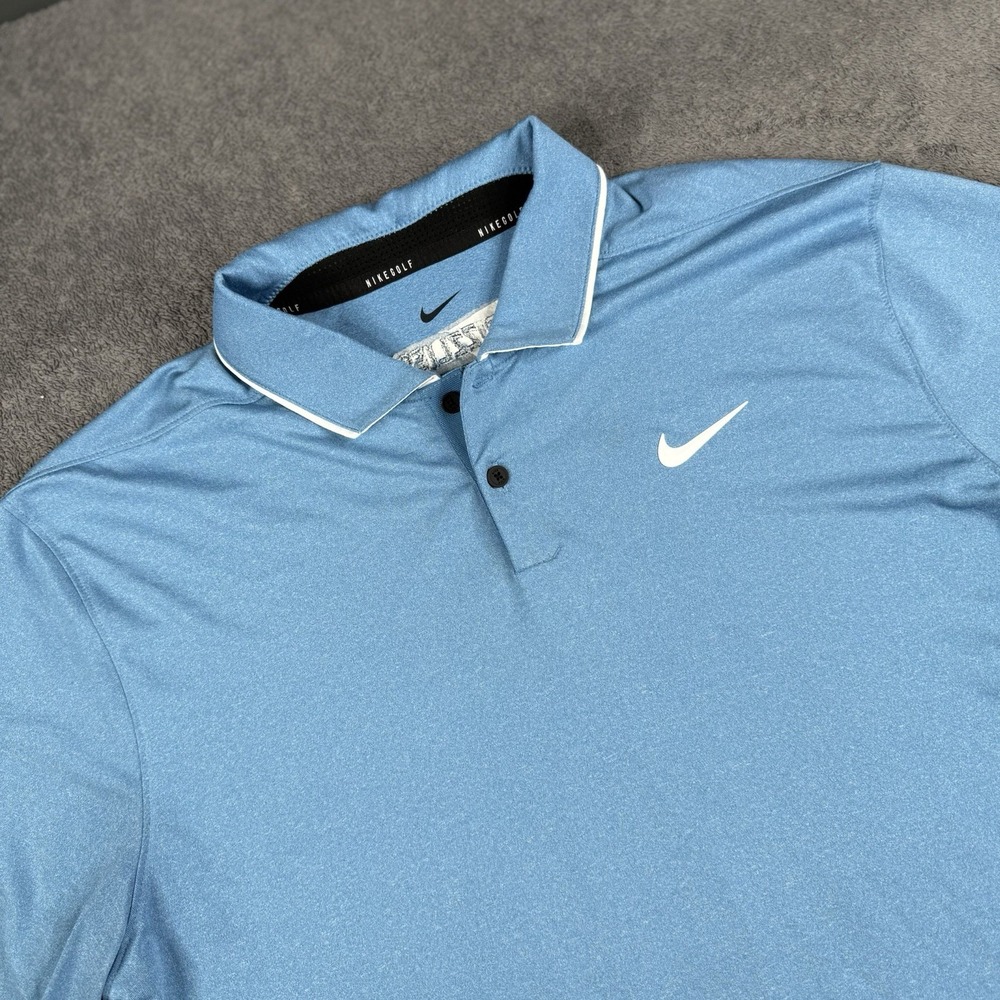 Memphis Grizzlies Nike Golf Shirt Mens L Blue Dri-Fit NBA Short Sleeve Golf Polo
